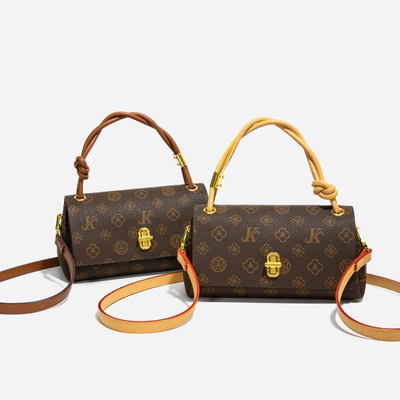 高级感复古小包包女2025秋冬季新款法式印花单肩包手提斜挎小方包