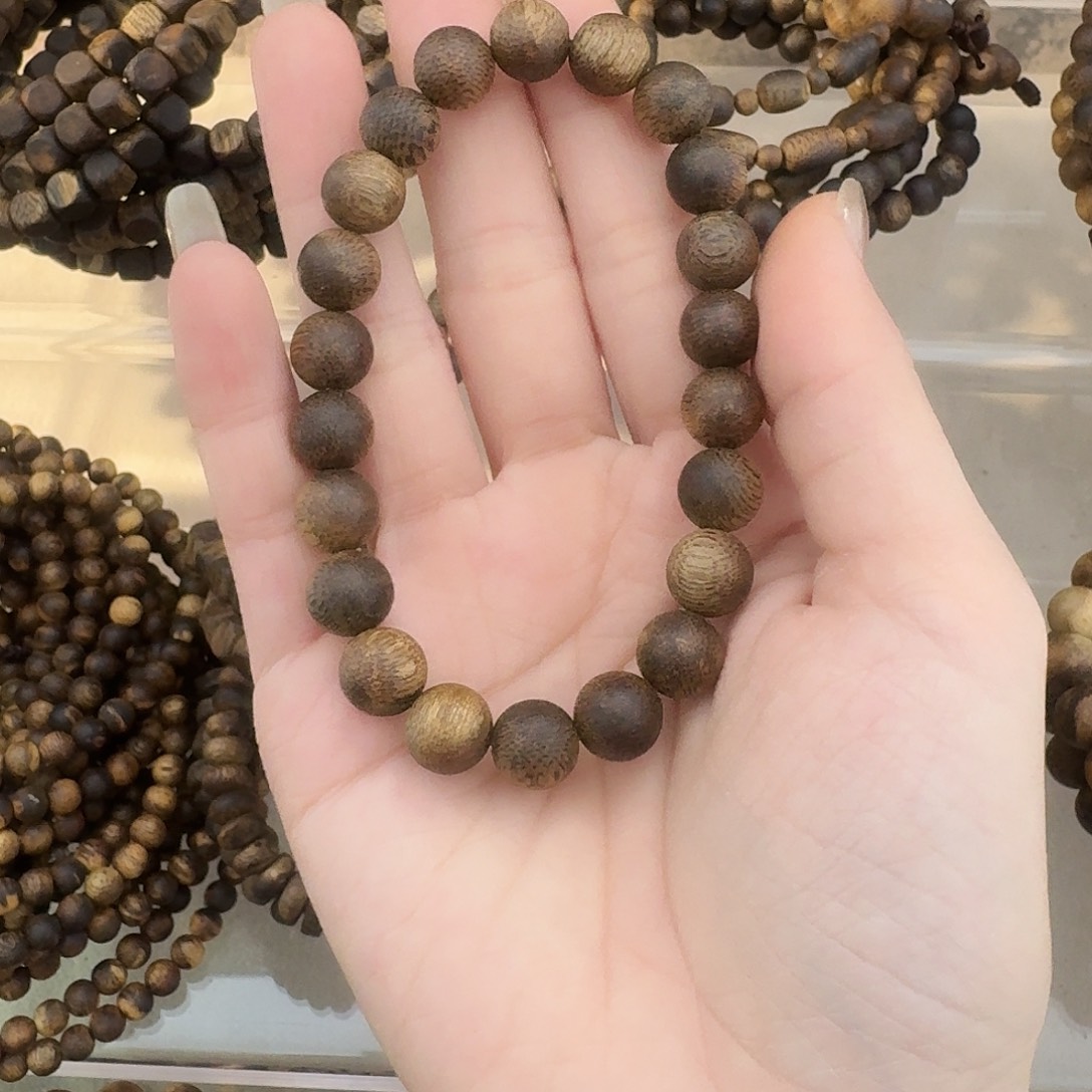 沉香手串奇楠沉香0.9圆珠单圈