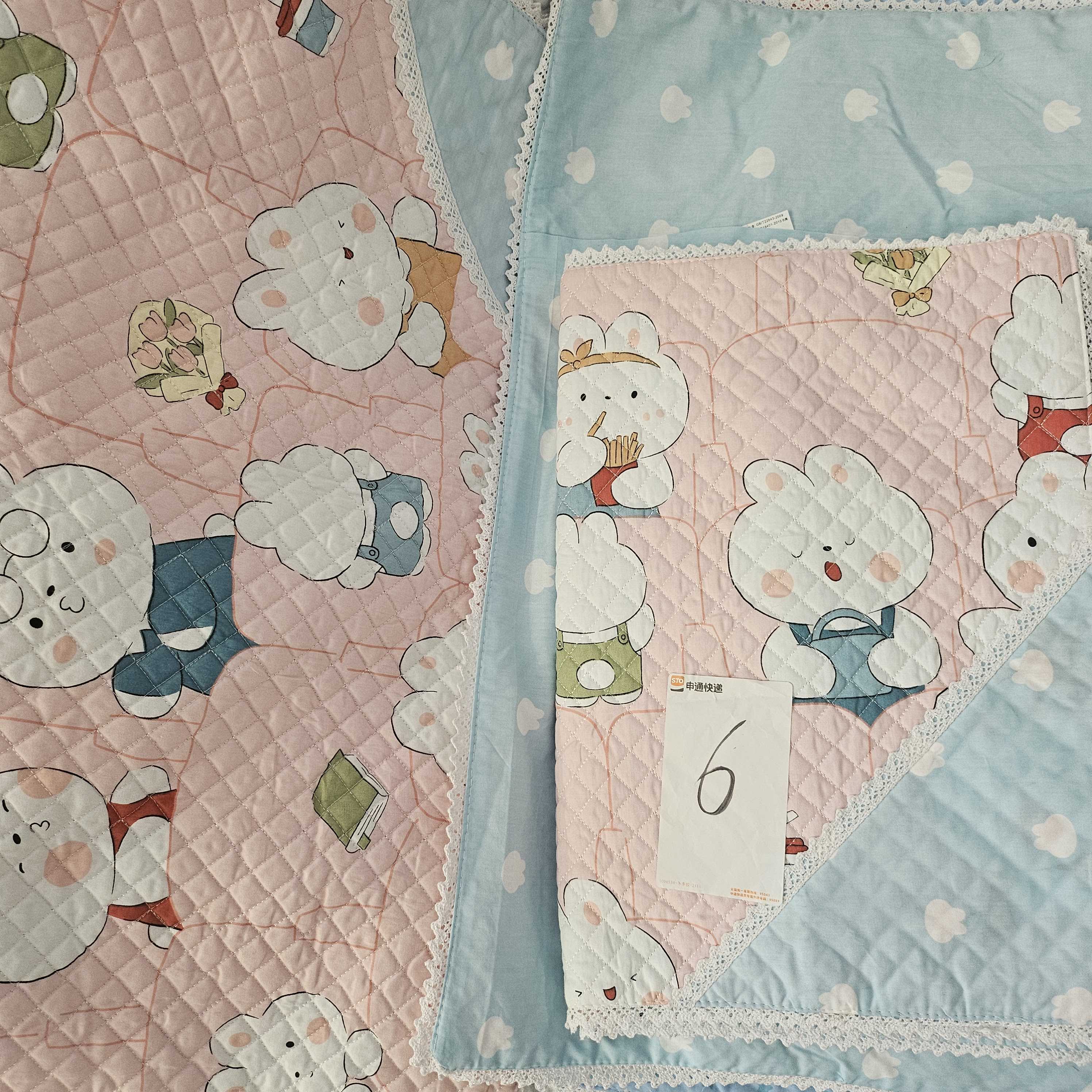 双面纯棉夹棉枕套小清新卡通全棉枕套两对4只