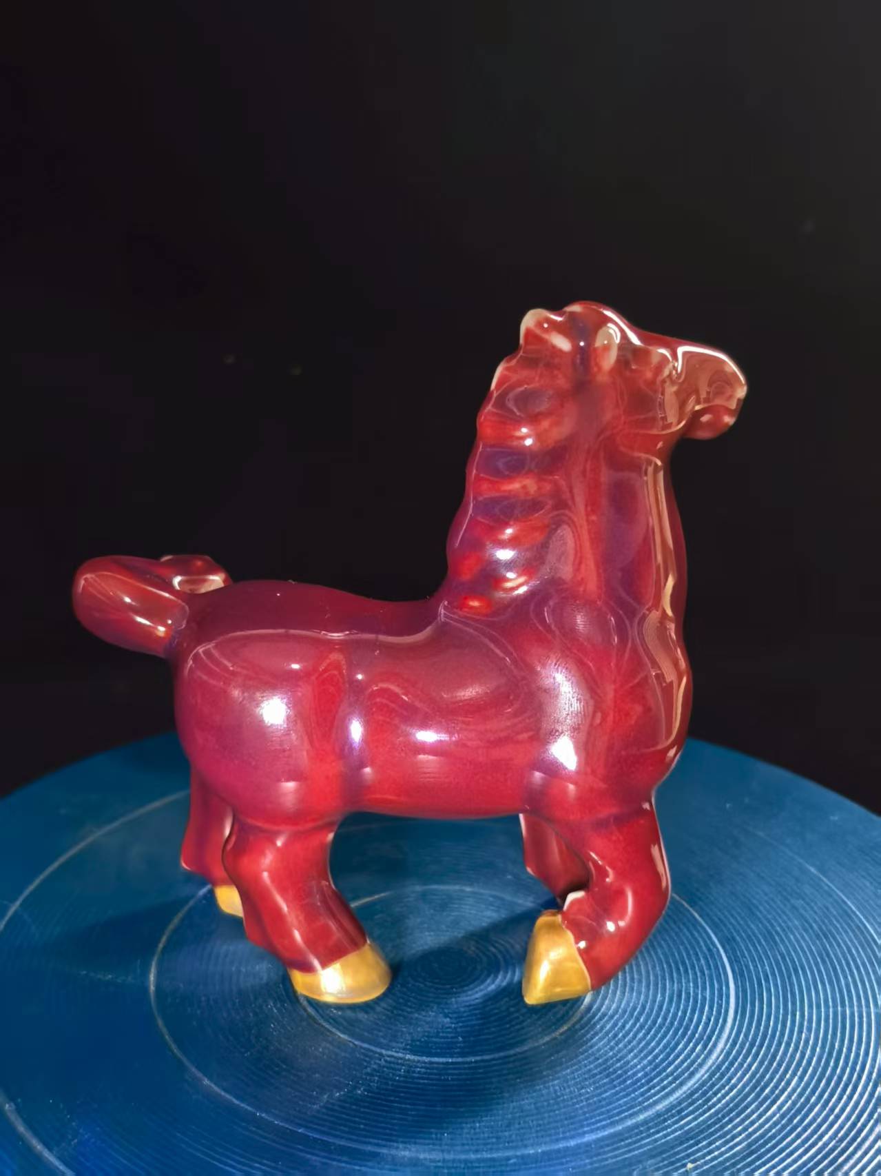 钧瓷茶宠摆件—红马高13CM长12CM—神垕镇原产地
