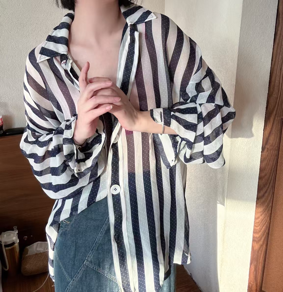 95新 DIOR/迪奥 迪奥/黑白斑马线衬衫