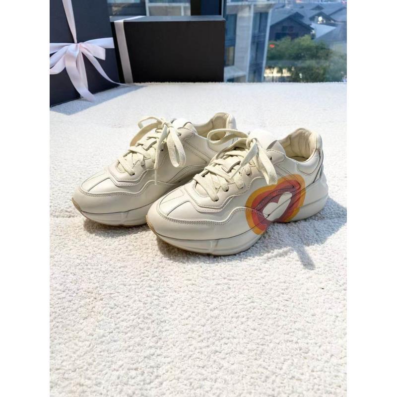 95新 GUCCI/古驰  bb2568 白色logo老爹鞋 35.5码