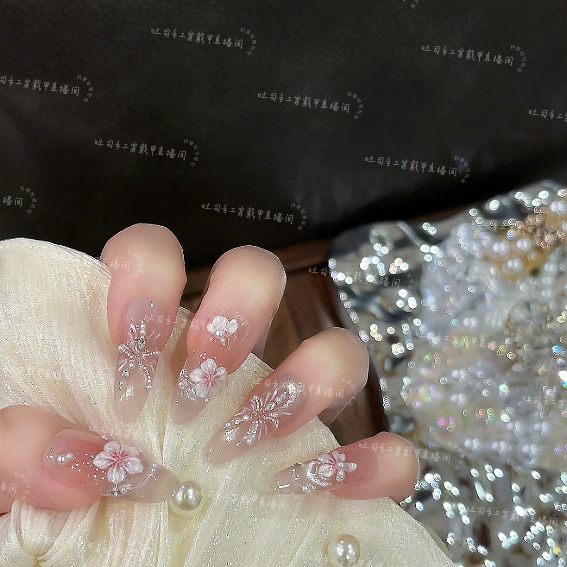 【冰晶烟花】穿戴甲纯手工美甲TS