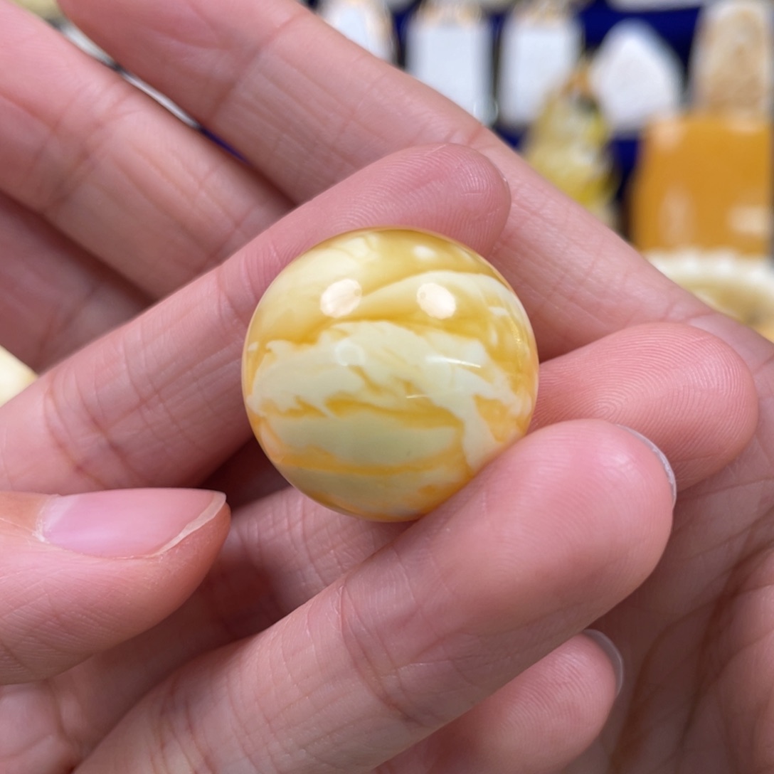 蜜蜡裸石未镶嵌琥珀蜜蜡珠子卡22.3mm