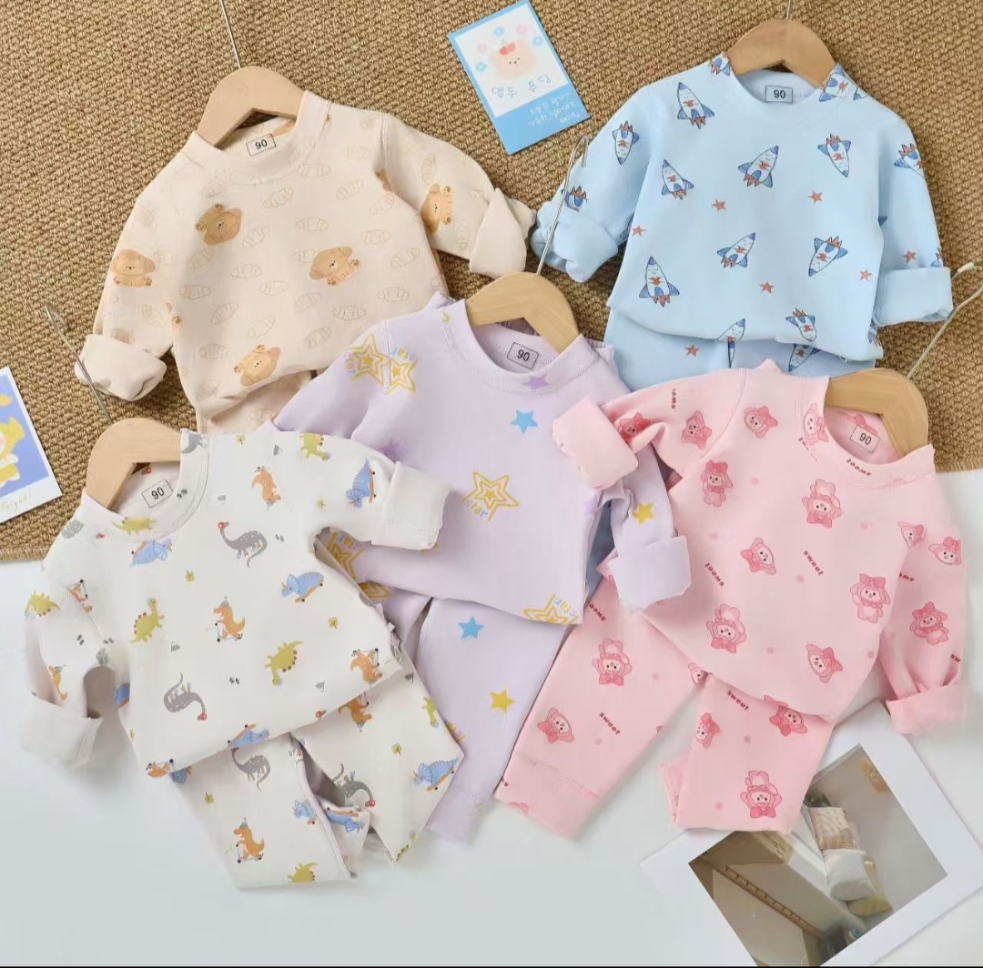 长袖打底居家内衣休闲卡通风男女童