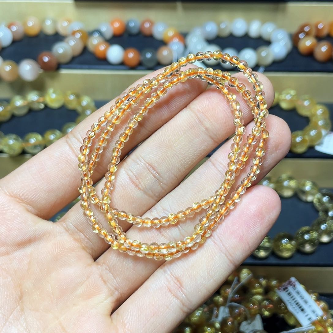 水晶手链未镶嵌金发晶多圈3