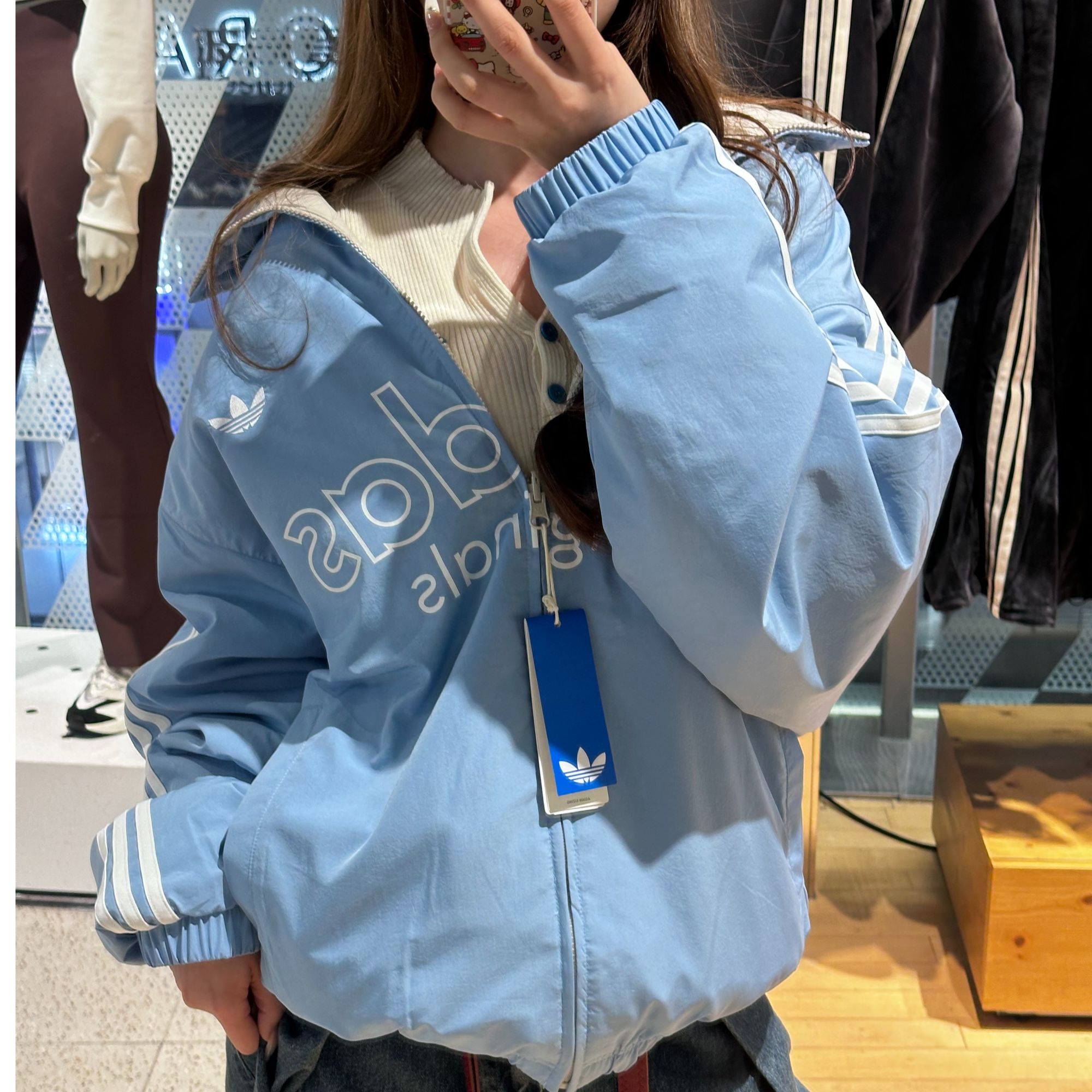 adidas三叶草 M REV JKT潘展乐同款保暖双面可穿宽松棉服 KS5955