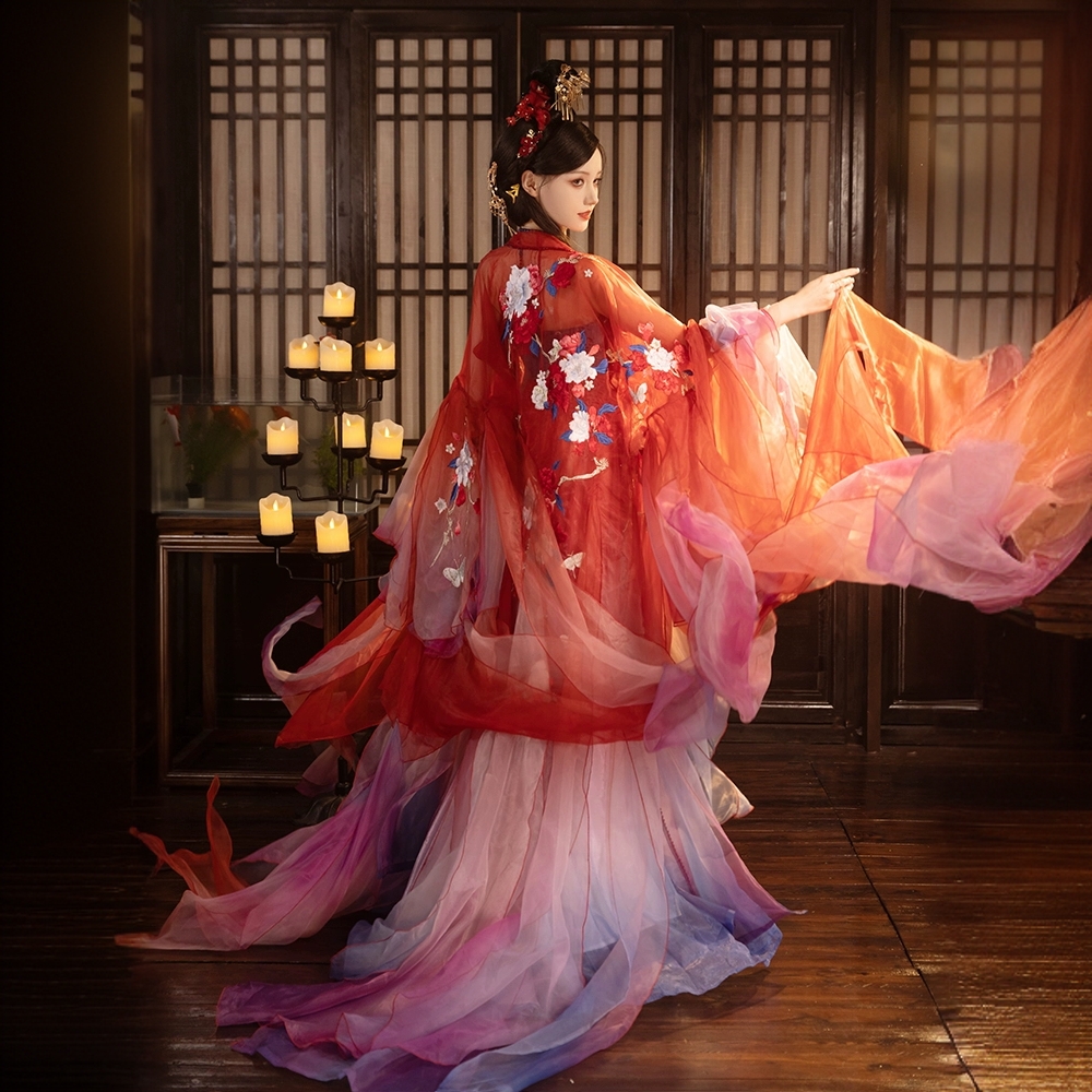 【石榴花神】十二花神系列重工刺绣国风大袖衫涂七七唐制日常汉服女