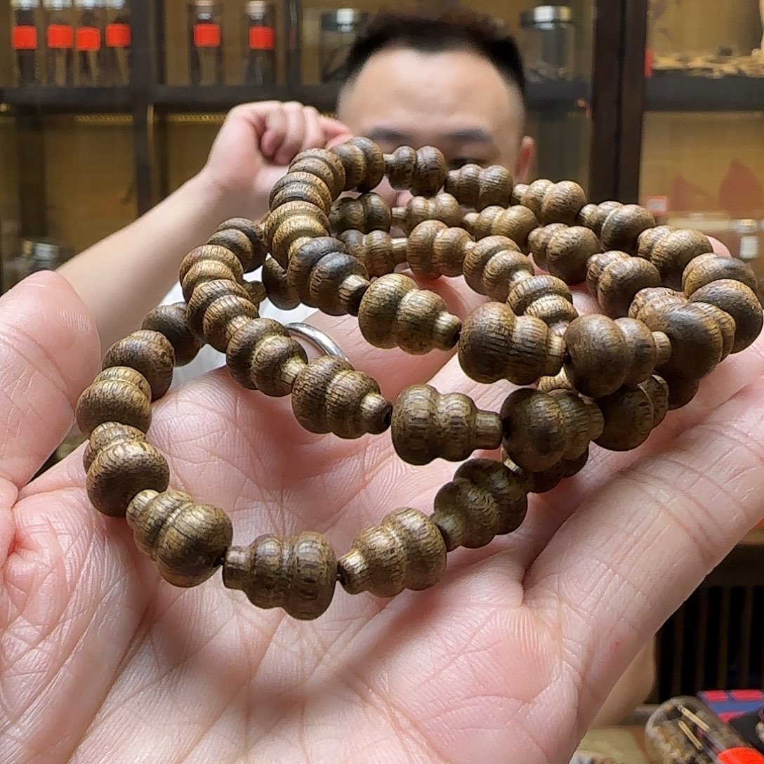 手串沉香3奇楠单圈 葫芦珠4g+多样性发一串