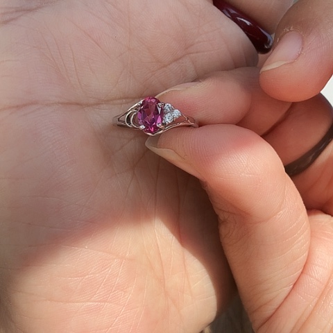 托帕石戒指银S925镶嵌