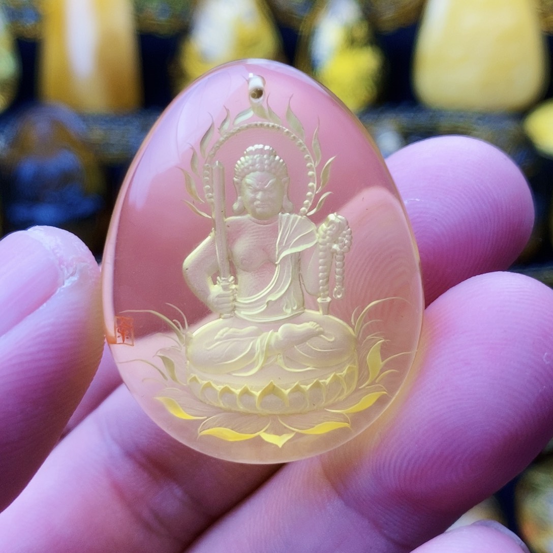 【闪购商品】金珀颈饰未镶嵌琥珀阴雕