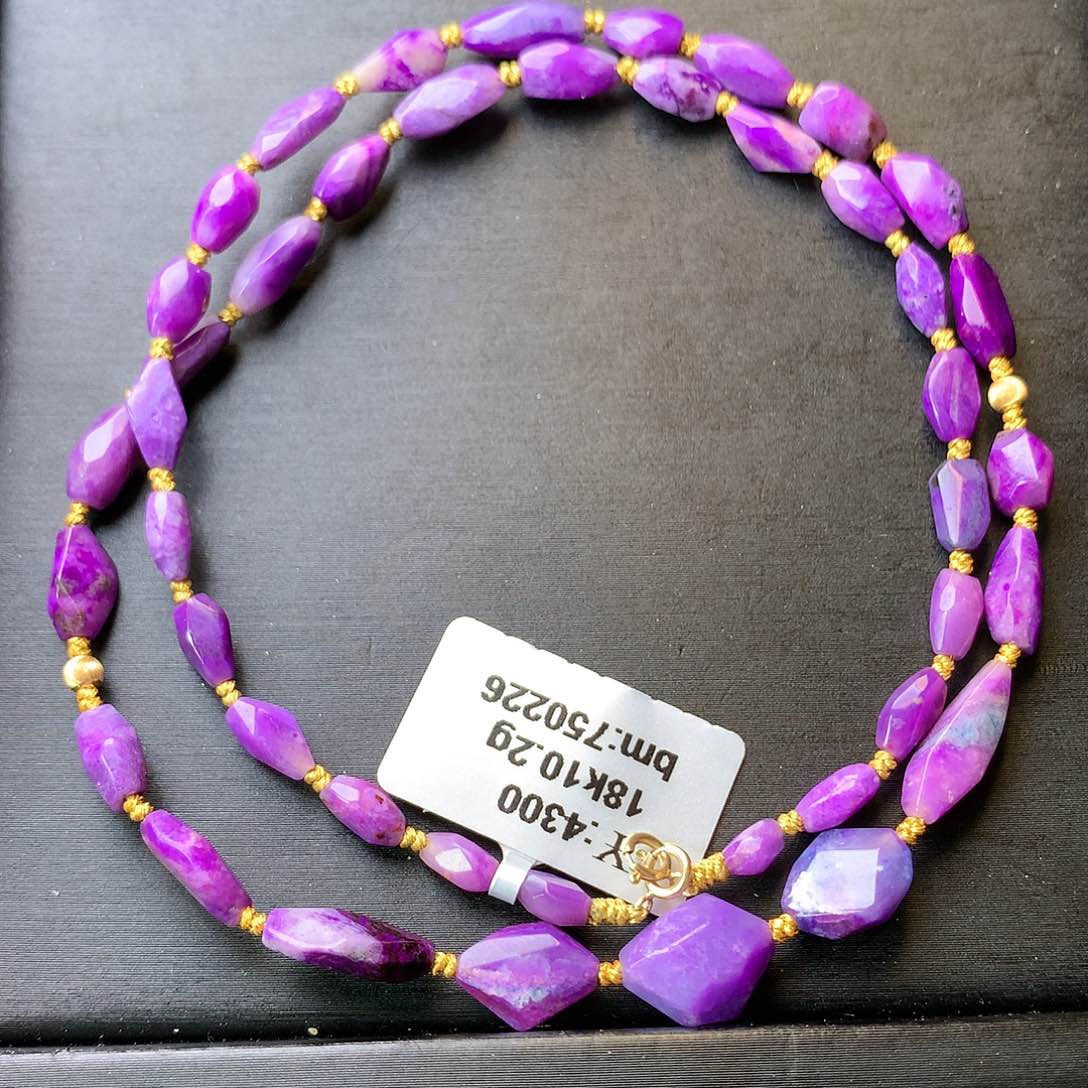 18K金镶嵌苏纪石（舒俱来）项链