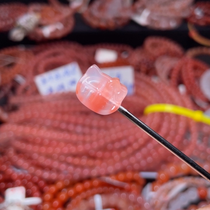 南红玛瑙未镶嵌福字猫头1213