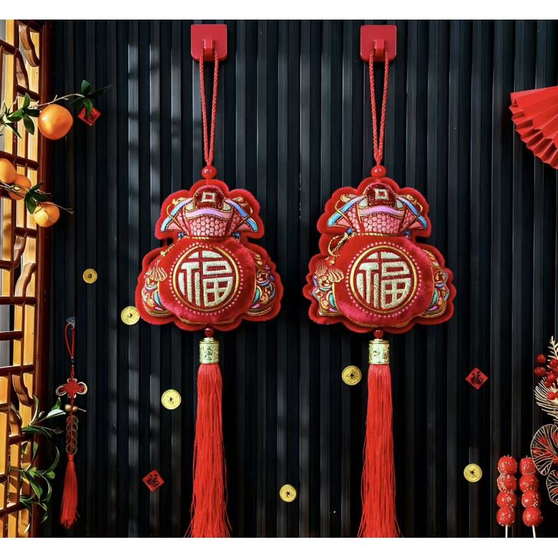 [鱼+钱袋]组合春节挂件