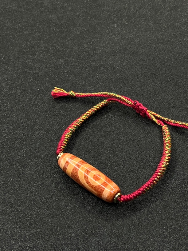 纯手工伏藏血玉如意二眼珠珠玛瑙