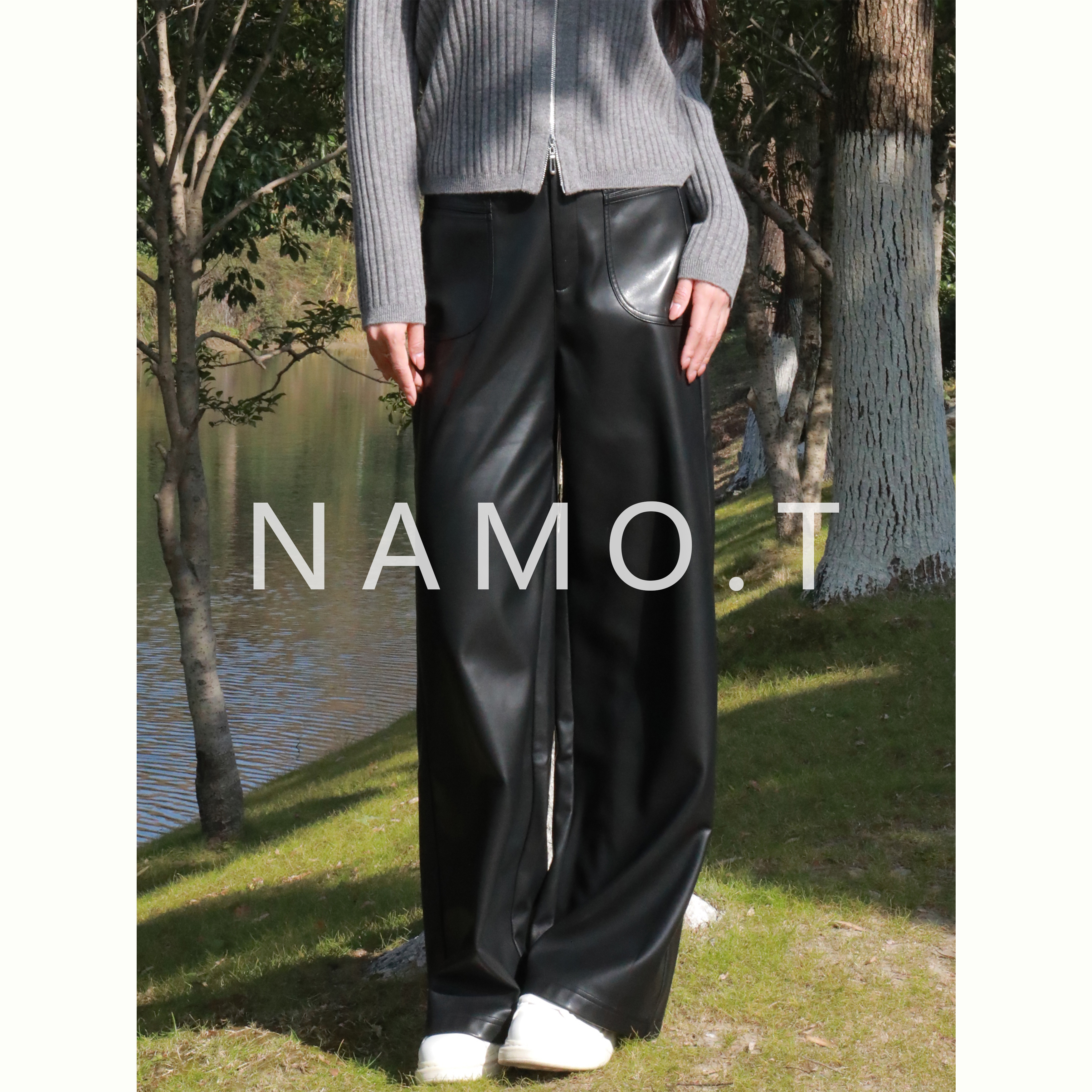 NAMO.T时尚百搭飒酷直筒皮裤NG111D202