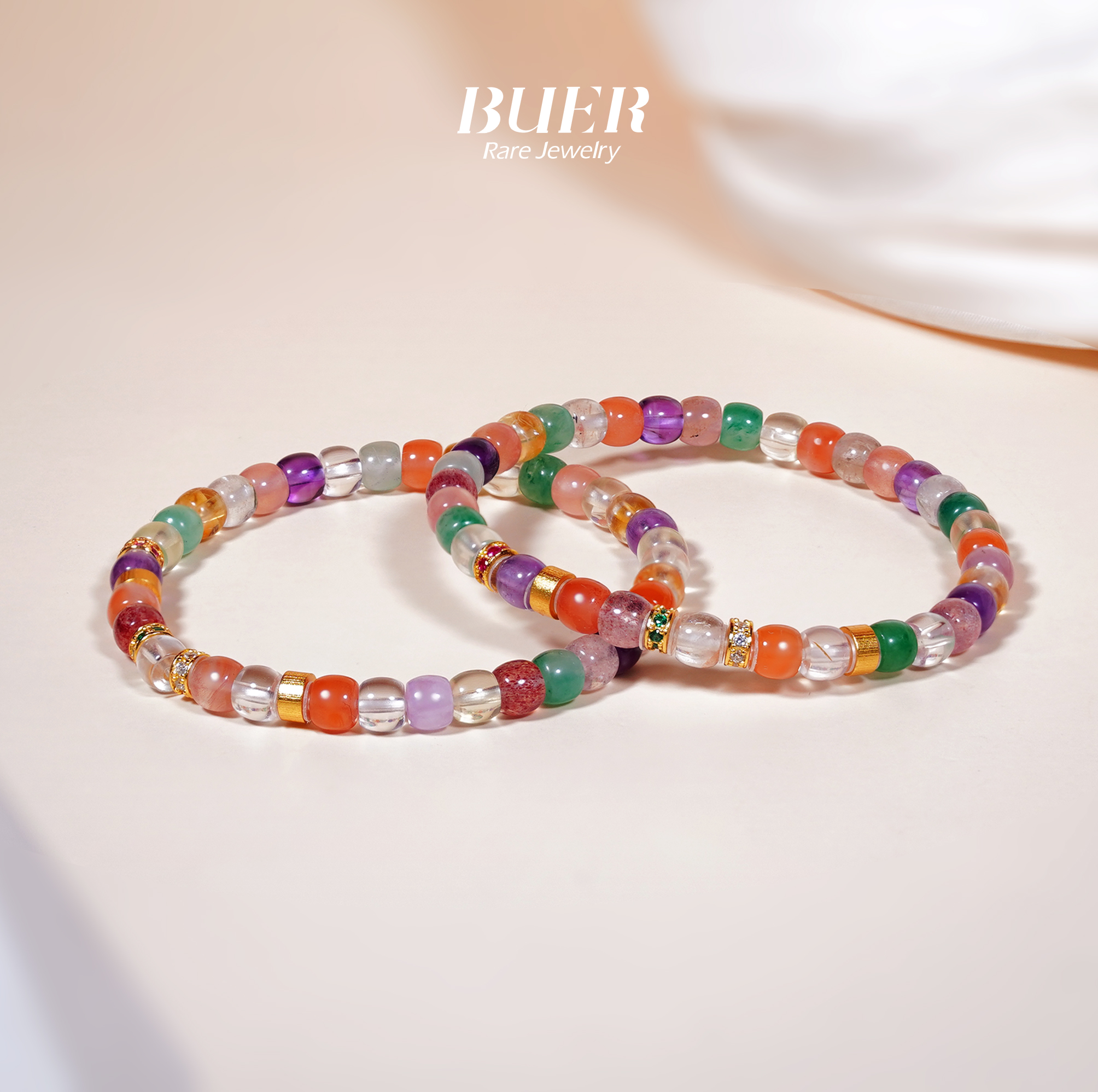 【不二】七彩多宝水晶DIY手串（颜色随机-多样性发其一）