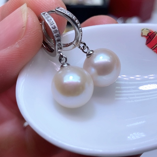 淡水珍珠耳饰银S925镶嵌