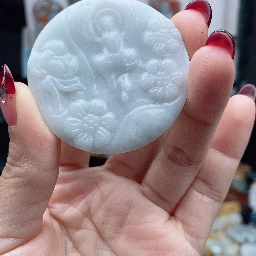 翡翠颈饰14K金镶嵌翡翠