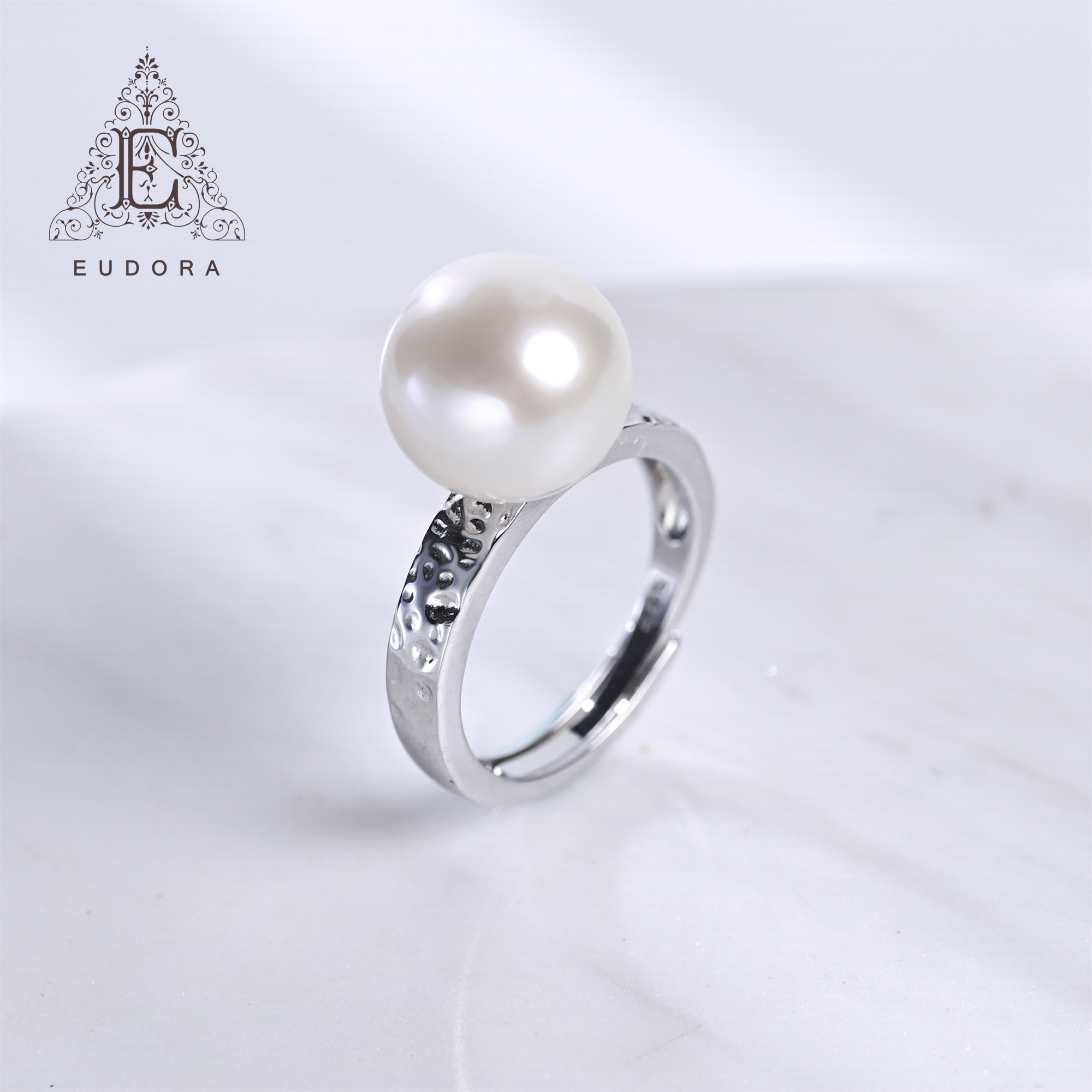 【尤朵拉珠宝甄选】天然淡水珍珠S925银12-13mm碎碎冰戒指简约经典