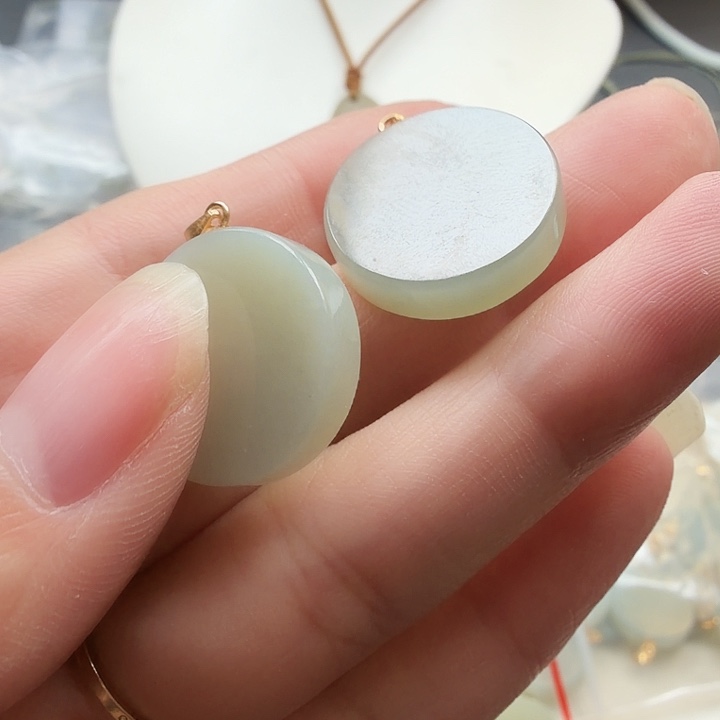 和田玉银S925镶嵌颈饰39