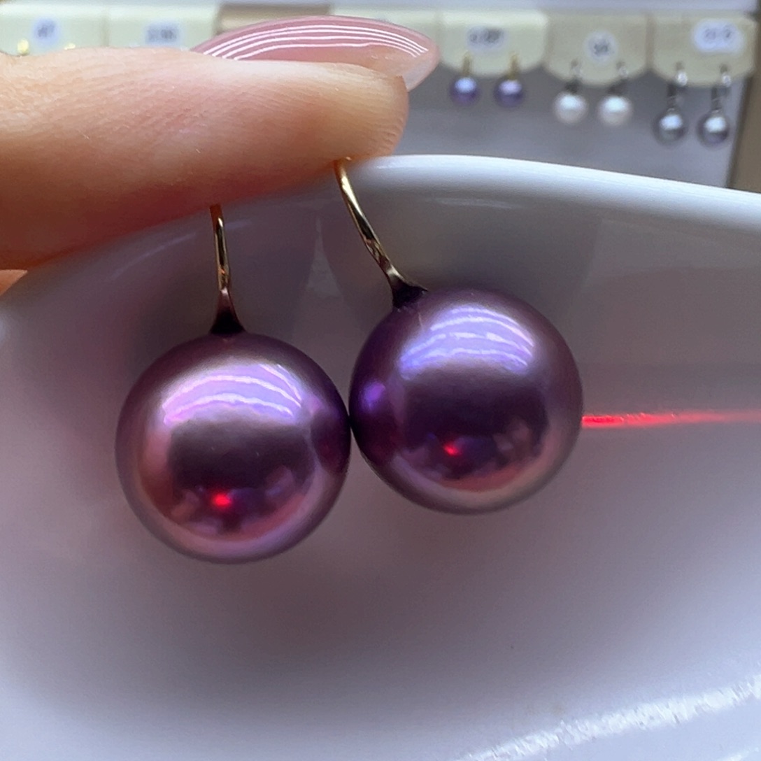 银S925镶嵌淡水珍珠耳饰