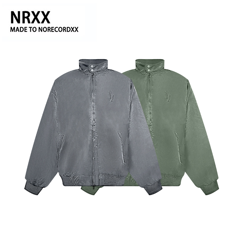 白鹤大人美式复古工装夹克外套男女宽松百搭立领上衣潮牌立领棉服