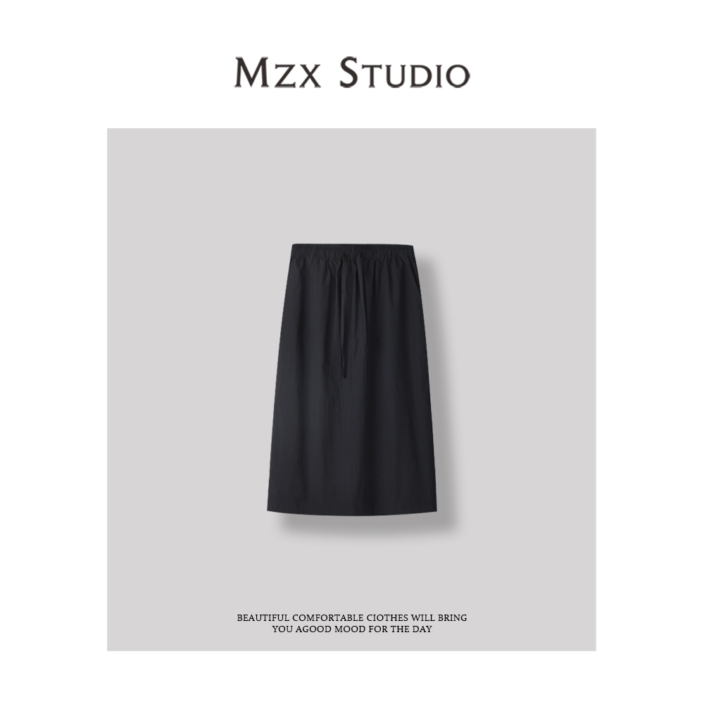 MZX 春夏全棉舒适透气极简松紧腰百搭半裙BQ8139-F