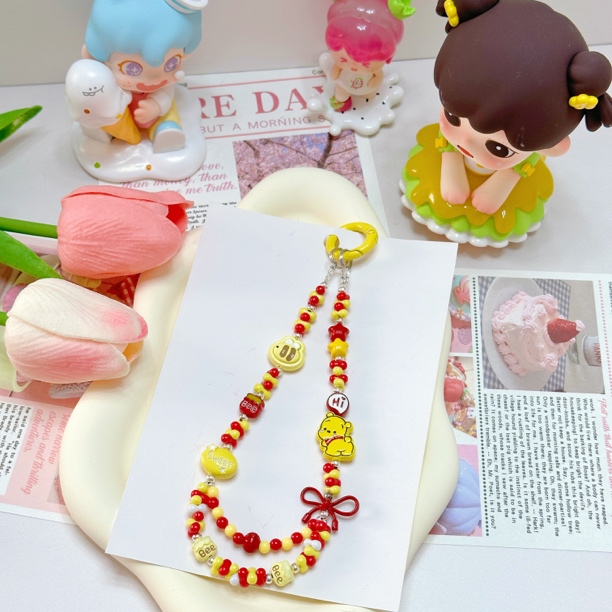 手机链半双链条设计手工diy彩色创意少女ins手机挂链素链