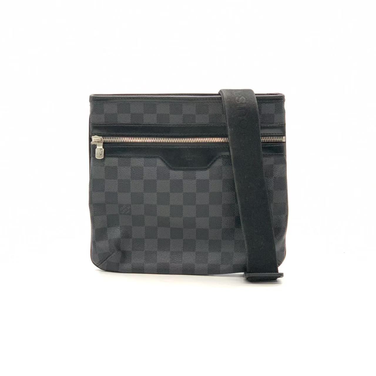 95新 LouisVuitton/路易威登 黑棋盘格斜挎包