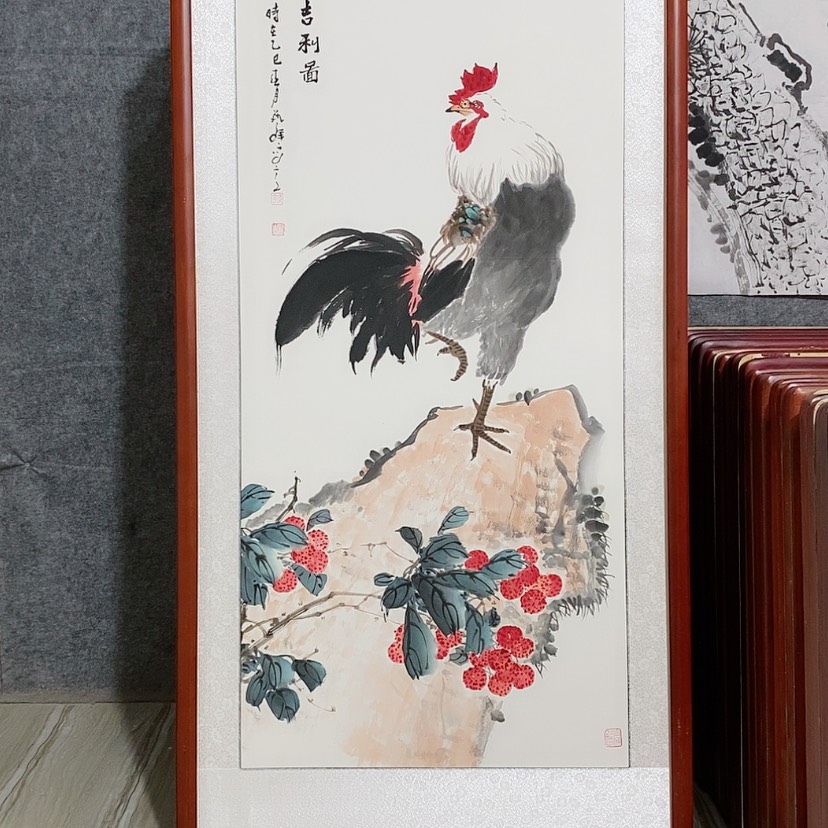 【闪购商品】国画书画作品带框125×65厘米