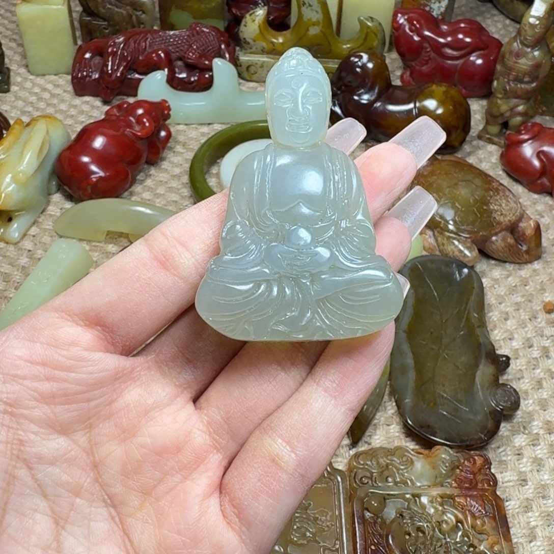 白玉菩提吊坠挂件
