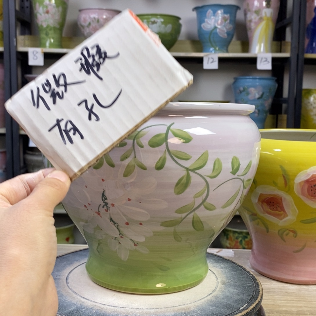 景德镇手工手绘陶瓷花盆