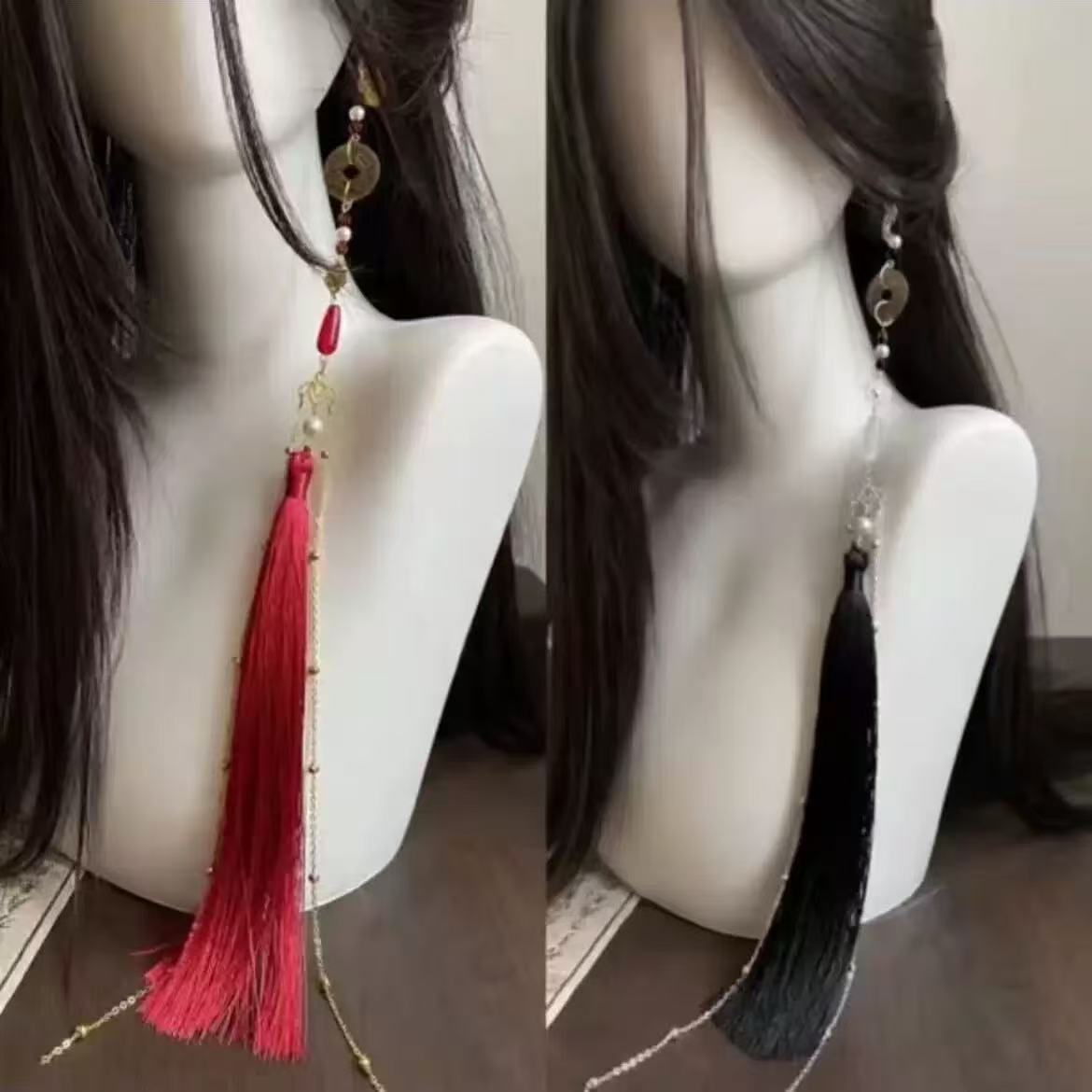 合金耳饰 山鬼花钱铜钱耳环古风耳挂男女耳饰古风流苏汉服配饰品