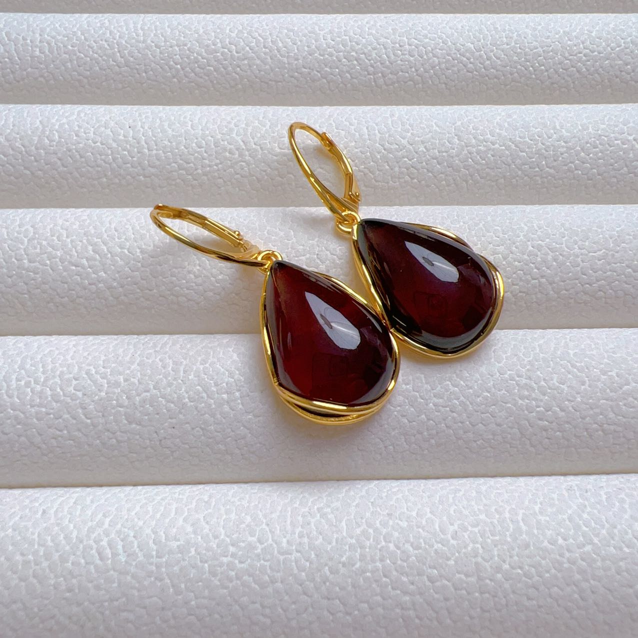 【包邮】天然琥珀耳环halka 001