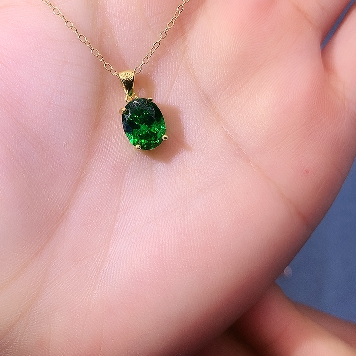 透辉石吊坠银S925镶嵌