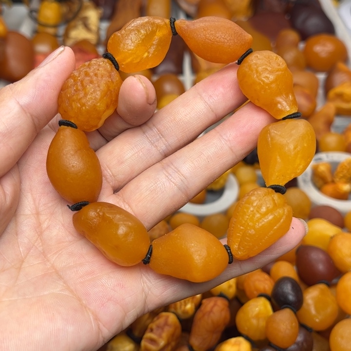 裸石琥珀未镶嵌天然蜜蜡手串