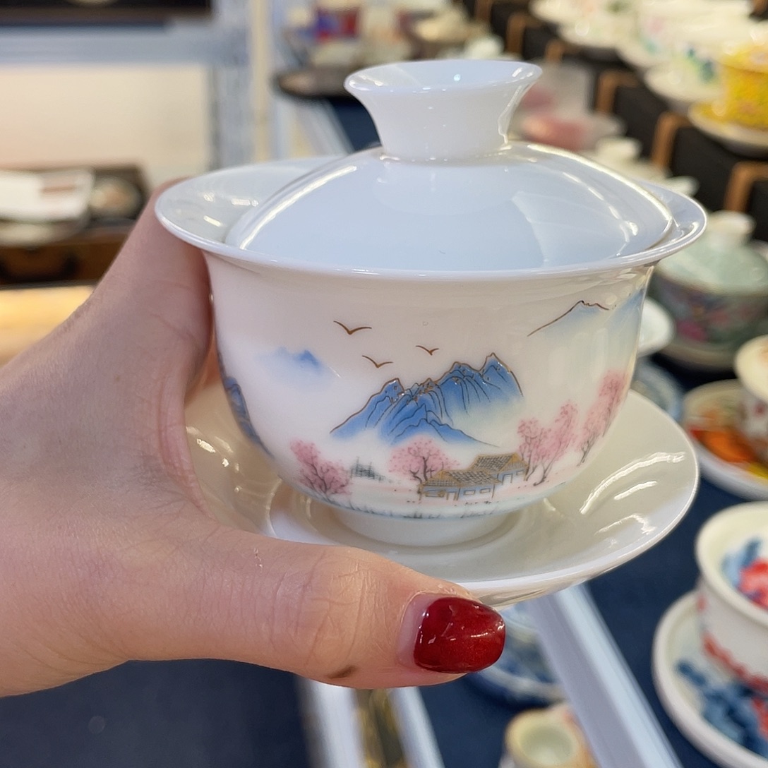 陶景德陶瓷盖碗茶具