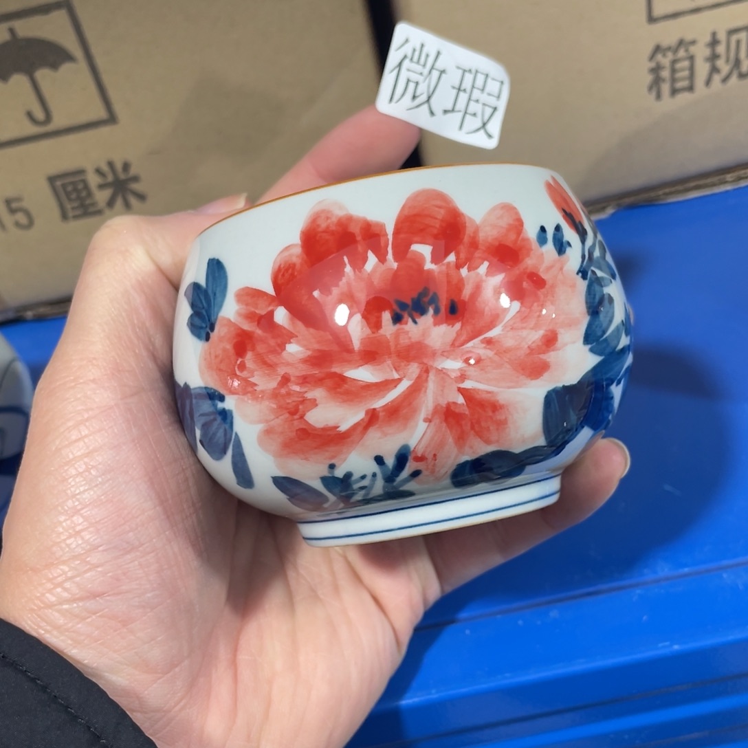 釉下手绘茶具微瑕