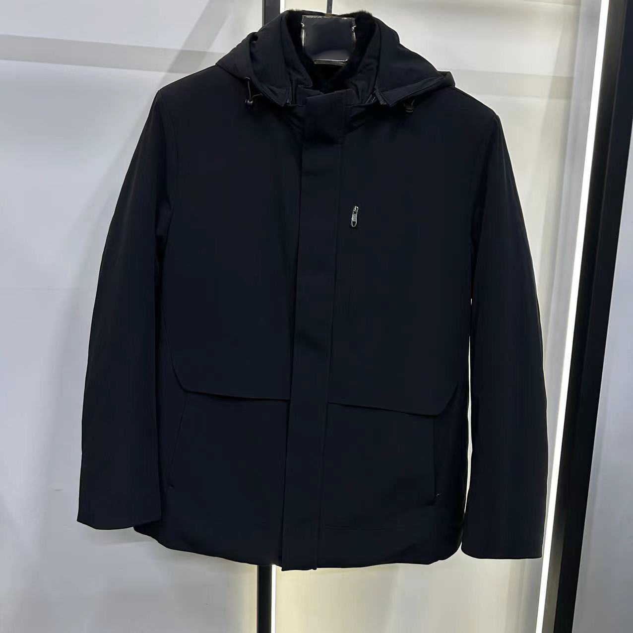 新款派克服男可脱卸帽兔毛内胆尼克服中长款保暖外套皮毛一体