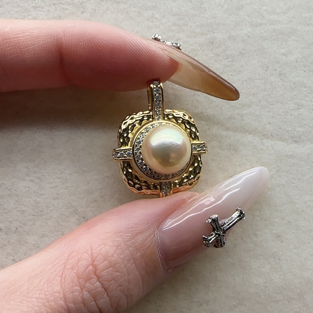 银S925镶嵌海水珍珠吊坠113