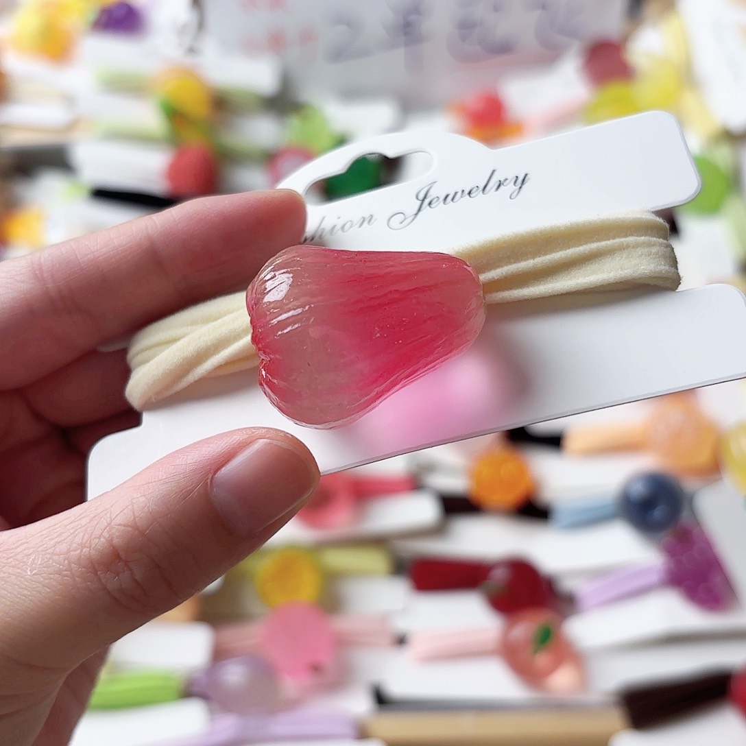 布艺非金属夜光莲雾发绳