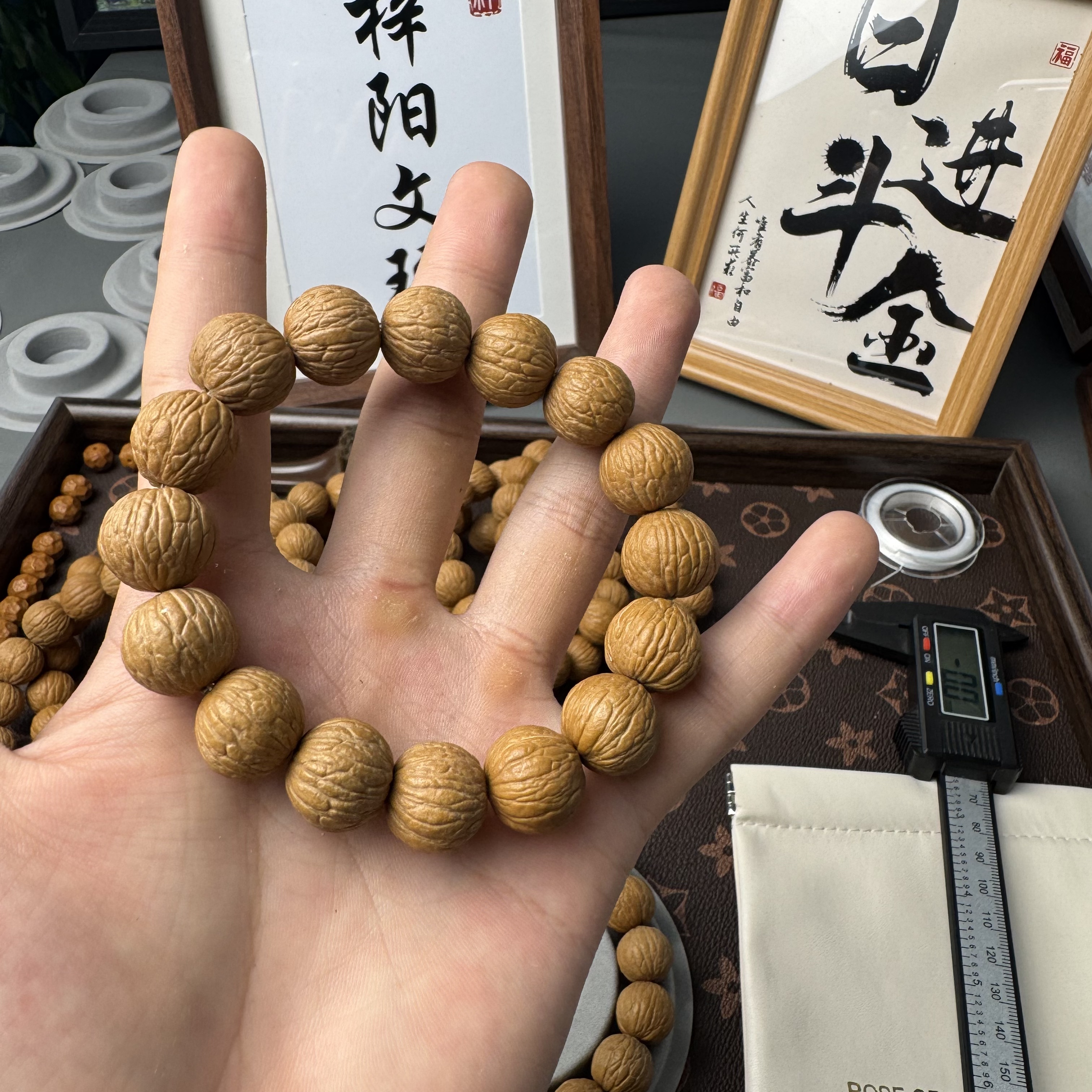 【梓阳 原皮凤羽】 精美猴头手串原皮凤羽福利款 16+mm