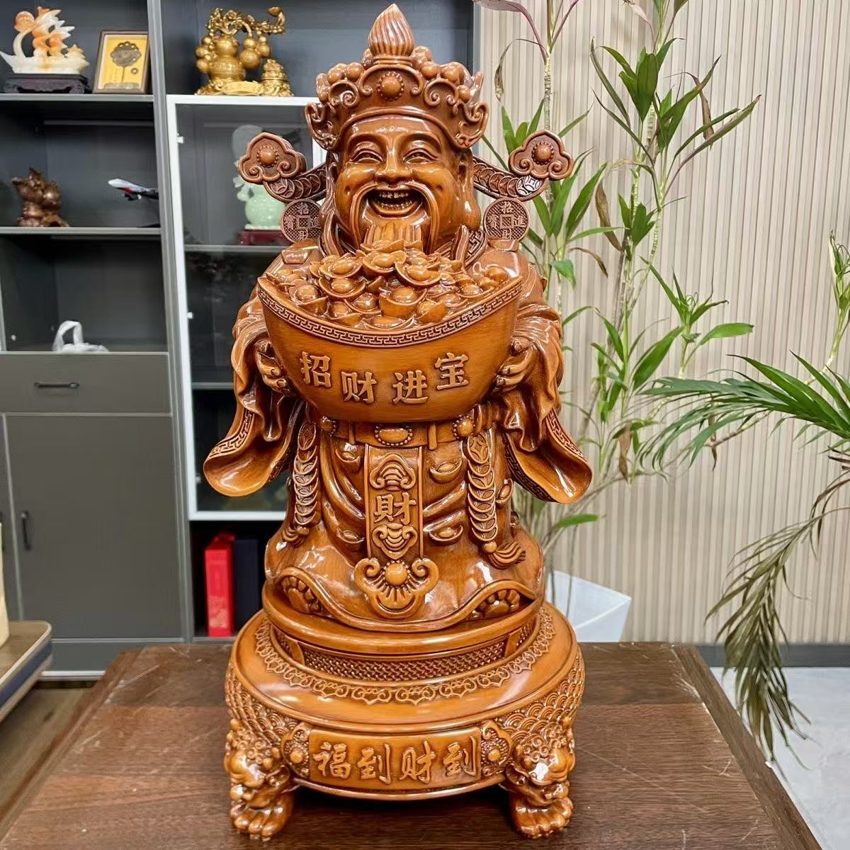 财神爷摆件招财佛像供奉客厅装饰店铺开业乔迁礼品高40 宽20左右