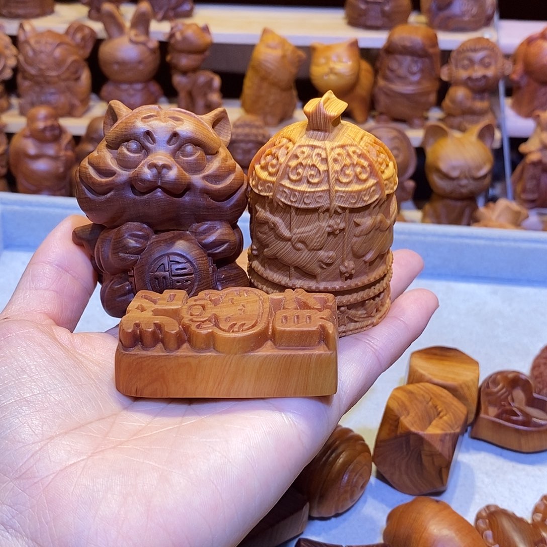 大***糖木崖柏木雕手把微瑕