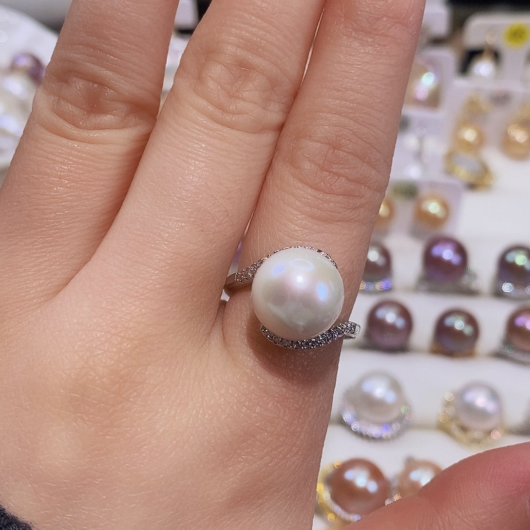 淡水珍珠戒指合金