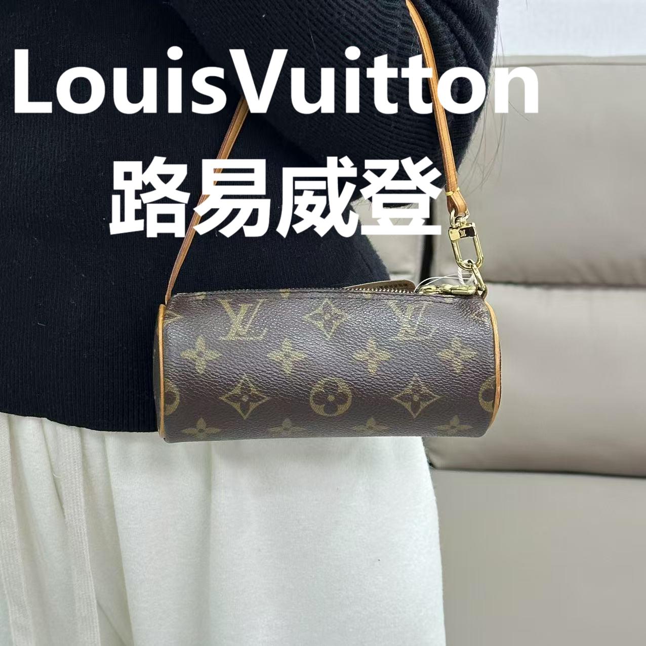 99新 LouisVuitton/路易威登 中古mini黄皮巴比龙手拿包/H02309