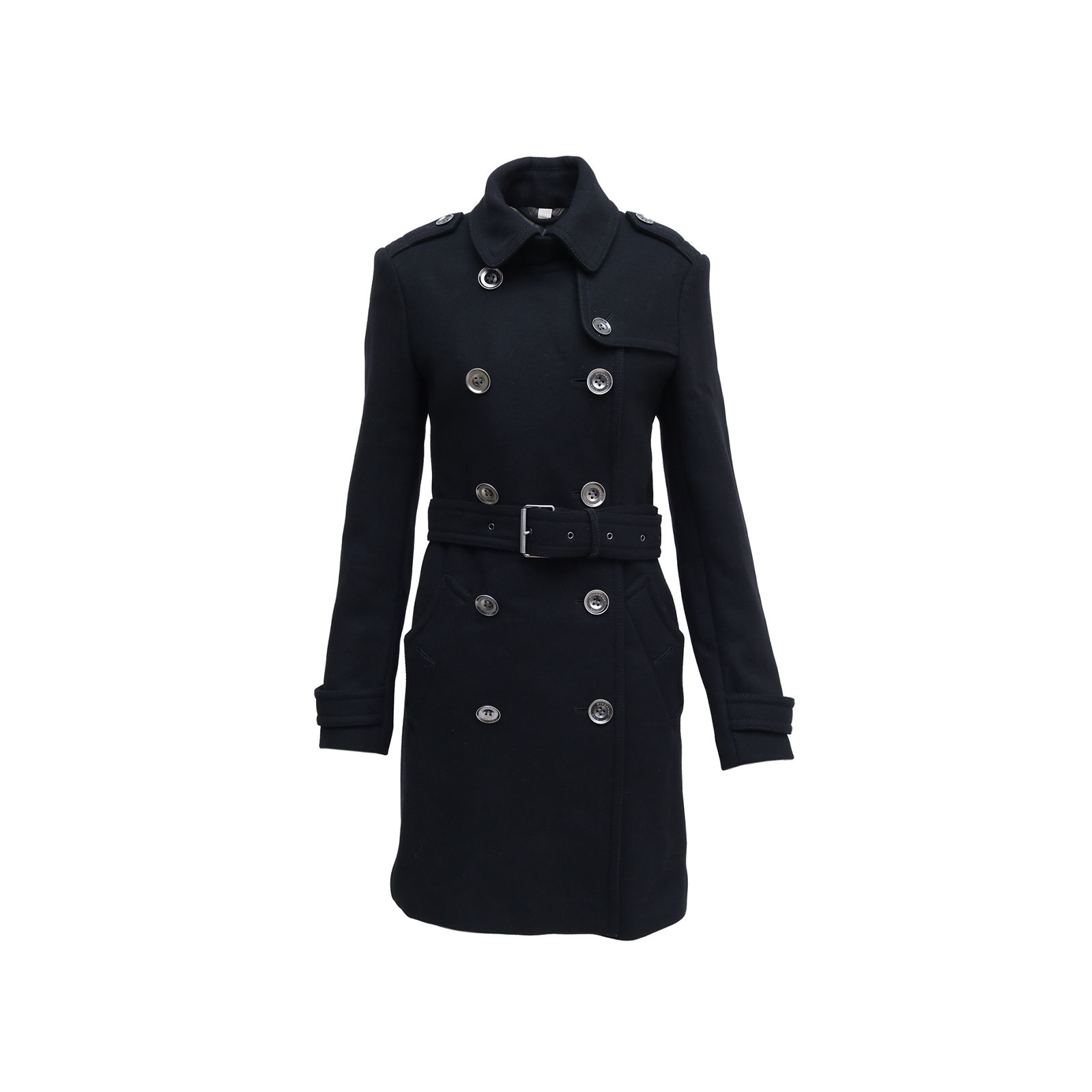99新 BURBERRY/博柏利  风衣 黑色 羊毛 英国码8   P224299181