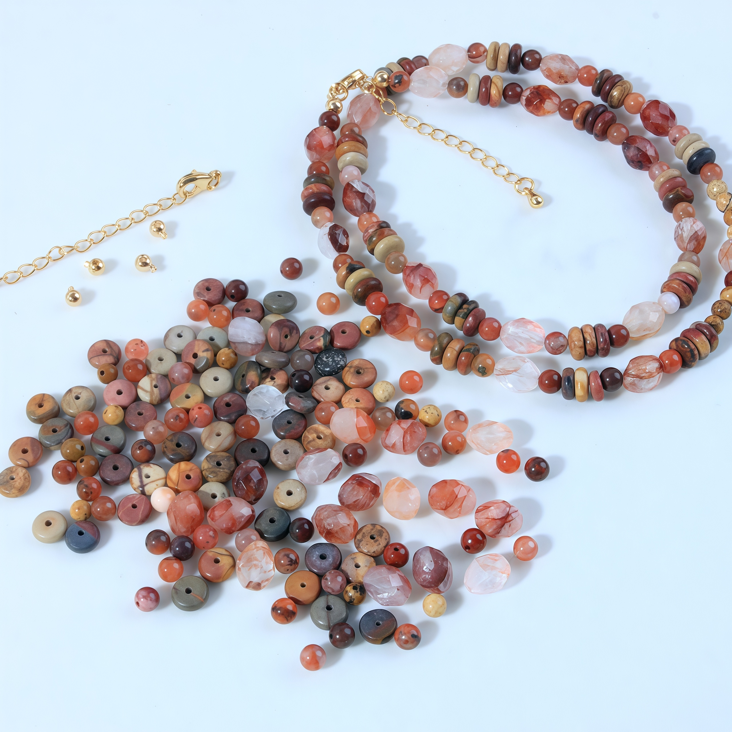 《浮影海棠》晶石记饰品DIY手工串珠散珠半成品