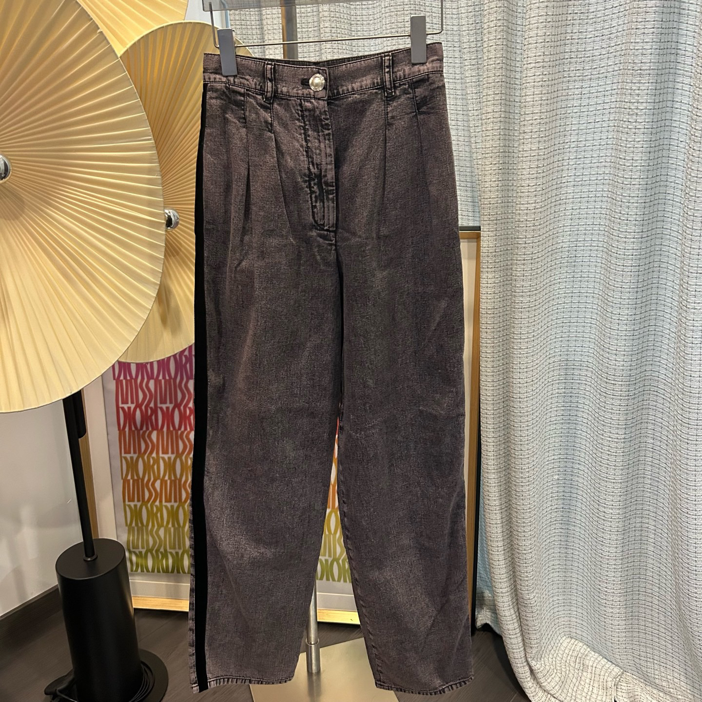 99新 Chanel/香奈儿 C灰色牛仔裤34码腰围68